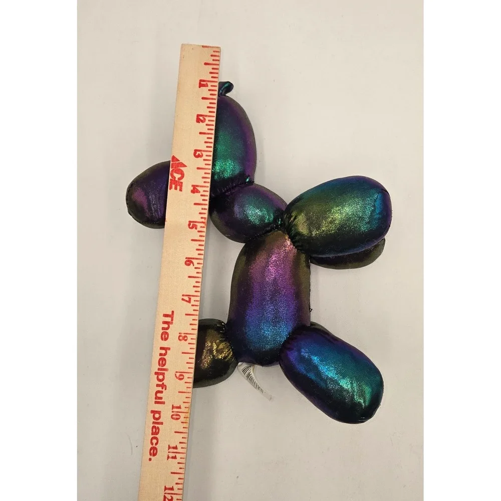 Balloon Dog Plush Iridescent Metallic Purple Green Skull Stuffed Animal 206059-B